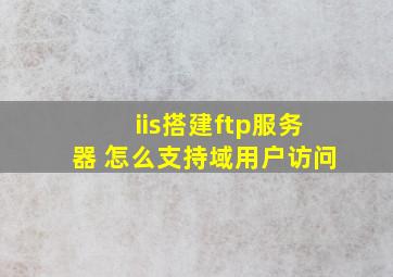 iis搭建ftp服务器 怎么支持域用户访问